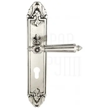 Дверная ручка Venezia 'CASTELLO' на планке PL90 натуральное серебро (cyl)
