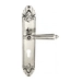 Дверная ручка Venezia 'CASTELLO' на планке PL90, натуральное серебро (cyl)