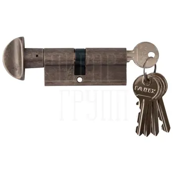 Цилиндр Corona (70 мм/30+10+30) ключ-вертушка античное серебро