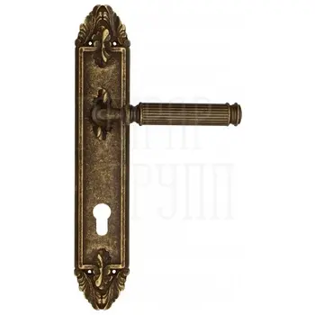 Дверная ручка Venezia 'MOSCA' на планке PL90 античная бронза (cyl)