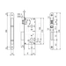 Замок врезной SAB T221250/85 PZ под фиксатор с роликовой защелкой /E50/штульп 22/3/238 + ответная планка T0357, схема