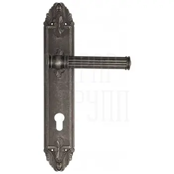 Дверная ручка Venezia 'IMPERO' на планке PL90 античное серебро (cyl)