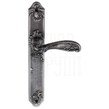 Дверные ручки на планке Archie Genesis Flor черненое серебро