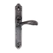 Дверные ручки на планке Archie Genesis Flor, черненое серебро