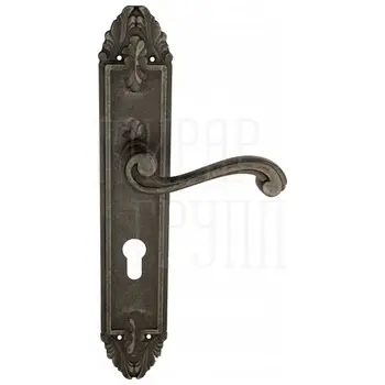Дверная ручка Venezia 'VIVALDI' на планке PL90 античное серебро (cyl)