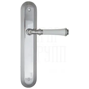 Дверная ручка Fratelli Cattini 'GRACIA CERAMICA BIANCO' на планке PL288 полированный хром