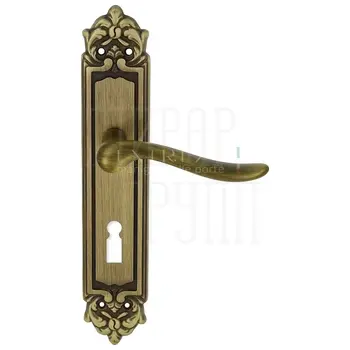 Дверная ручка Extreza 'TOLEDO' (Толедо) 323 на планке PL02 матовая бронза (cab) (KEY)