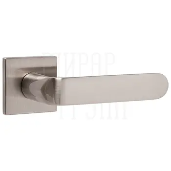 Дверная ручка Punto (Пунто) на квадратной розетке 'EXTRA' матовый никель