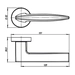 Дверная ручка Armadillo на круглой розетке 'SQUID' URB9, схема