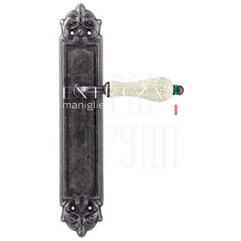 Дверная ручка Extreza 'DANA CRACKLE' (Дана Кракле) 306 на планке PL02 античное серебро