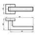 Дверная ручка Armadillo на квадратной розетке "SCREEN" USQ8, схема
