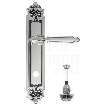 Дверная ручка Venezia 'PELLESTRINA' на планке PL96 натуральное серебро (wc-4)