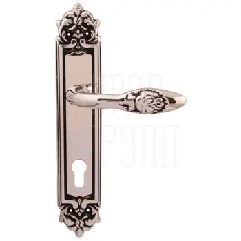 Дверная ручка на планке Melodia 243/229 'Rosa' серебро 925 (cyl)