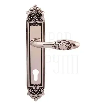 Дверная ручка на планке Melodia 243/229 'Rosa' серебро 925 (cyl)