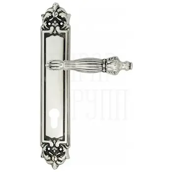 Дверная ручка Venezia 'OLIMPO' на планке PL96 натуральное серебро (cyl)