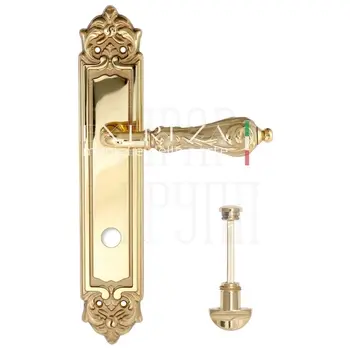 Дверная ручка Extreza 'GRETA' (Грета) 302 на планке PL02 полированное золото (wc)