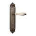 Дверная ручка на планке Melodia 179/229 "Ceramic" + кракелюр, античное серебро (wc)
