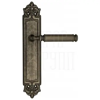 Дверная ручка Venezia 'MOSCA' на планке PL96 античное серебро