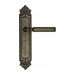 Дверная ручка Venezia "MOSCA" на планке PL96, античное серебро