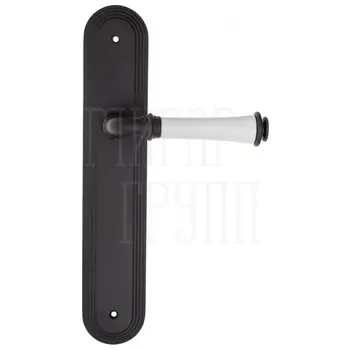 Дверная ручка Fratelli Cattini 'GRACIA CERAMICA BIANCO' на планке PL288 черный