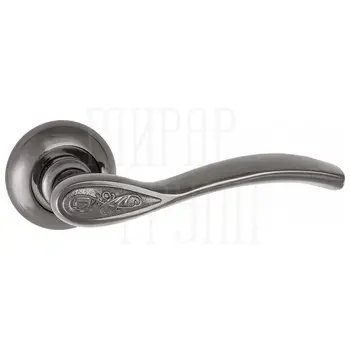 Дверные ручки Renz (Ренц) 'Флория' INDH 17-08 на круглой розетке черный никель