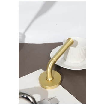 Дверная ручка из латуни в 3-х оттенках Ghobestir 'CAESAR Collection' на круглой розетке матовое золото