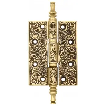 Дверная петля универсальная латунная с узором Venezia CRS011 102x76x4 французское золото
