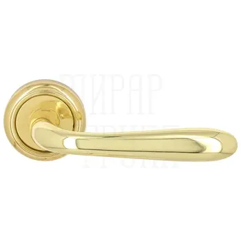 Дверная ручка Extreza 'Aldo' (Алдо) 331 на круглой розетке R01 полированное золото