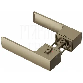 Дверная ручка Tupai 'Big Line' 4084 5RE (с блокировкой, полотно 38-45 мм) матовое золото (левая)