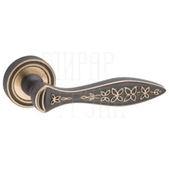 Дверная ручка на круглой розетке Fimet 'Blossom' 1378 (261) темная бронза