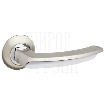 Дверные ручки на раздельном основании Fuaro (Фуаро) 'ALFA' RM матовый никель + хром