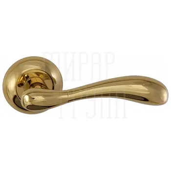 Дверные ручки Renz (Ренц) 'Розаро' INDH 89-08 на круглой розетке латунь темная