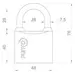 Замок Punto (Пунто) навесной PK-0150 3 key англ.ключ., схема