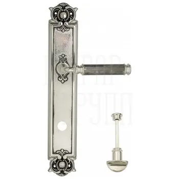 Дверная ручка Venezia 'MOSCA' на планке PL97 натуральное серебро (wc)