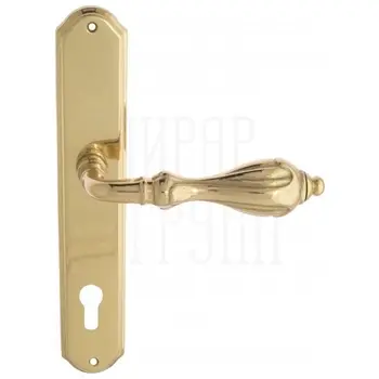 Дверная ручка Venezia 'ANAFESTO' на планке PL02 полированная латунь (cyl)