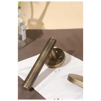 Дверная ручка из латуни в 3-х тренд оттенках Ghobestir 'RACHEL' G002 на овальной розетке матовая бронза pvd