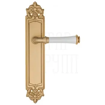 Дверная ручка Fratelli Cattini 'GRACIA CERAMICA BIANCO' на планке PL96 матовая латунь