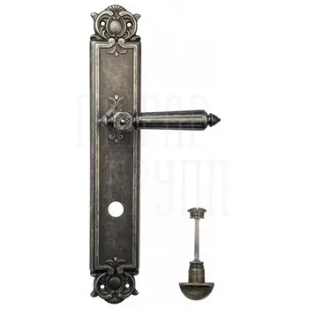 Дверная ручка Venezia 'CASTELLO' на планке PL97 античное серебро (wc)