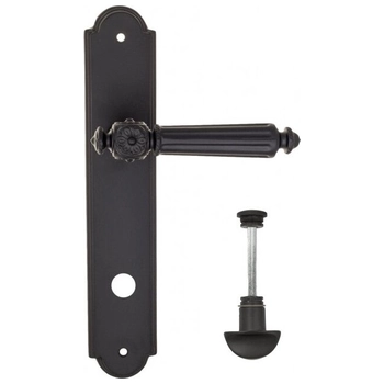 Дверная ручка Fratelli Cattini 'TORCELLO' на планке PL257 матовый черный (wc-2)