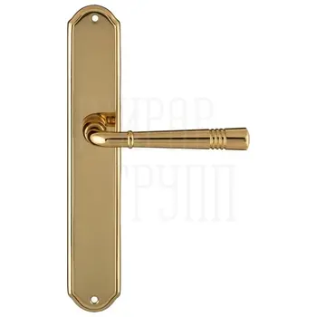 Дверная ручка Extreza 'GUSTO' (Густо) 334 на планке PL01 полированная латунь (key)