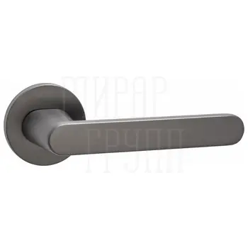 Дверные ручки Puerto (Пуэрто) 'Фрапе', серия SLIM INAL 545-06 (slim) на тонком круглом основании матовый черный никель