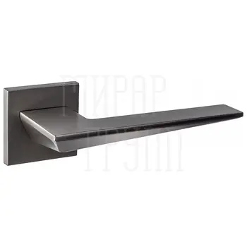 Дверные ручки Renz (Ренц) 'Кроне' INDH 320-03 slim на квадратной розетке матовый черный никель