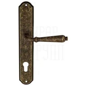 Дверная ручка Venezia 'CLASSIC' на планке PL02 античная бронза (cyl)
