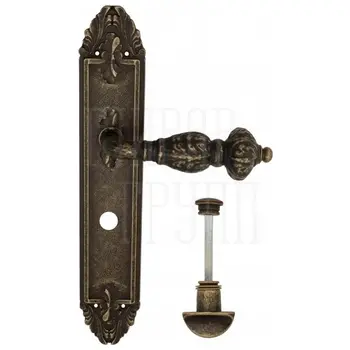 Дверная ручка Venezia 'LUCRECIA' на планке PL90 античная бронза (wc)