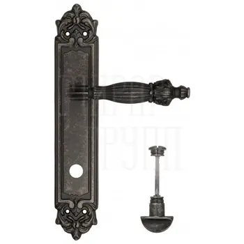 Дверная ручка Venezia 'OLIMPO' на планке PL96 античное серебро (wc)