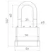 Замок Punto (Пунто) навесной PK-6550L 3 key англ. длиная дужка, схема