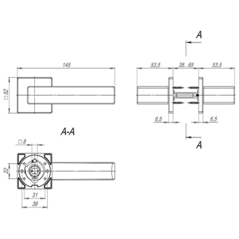 Дверная ручка Fratelli Cattini 'TOSCANA' на планке PL96 античное серебро