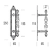 Дверная ручка-скоба SALICE PAOLO 'Matera' 4322 (305/145 mm), схема