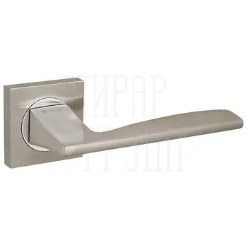 Дверная ручка на квадратной розетке Fuaro (Фуаро) 'ROCK' KM матовый никель + хром