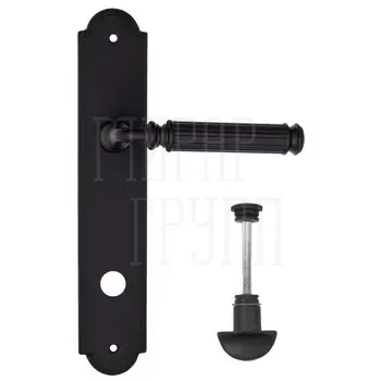 Дверная ручка Fratelli Cattini 'ENCIA' на планке PL257 матовый черный (wc-2)